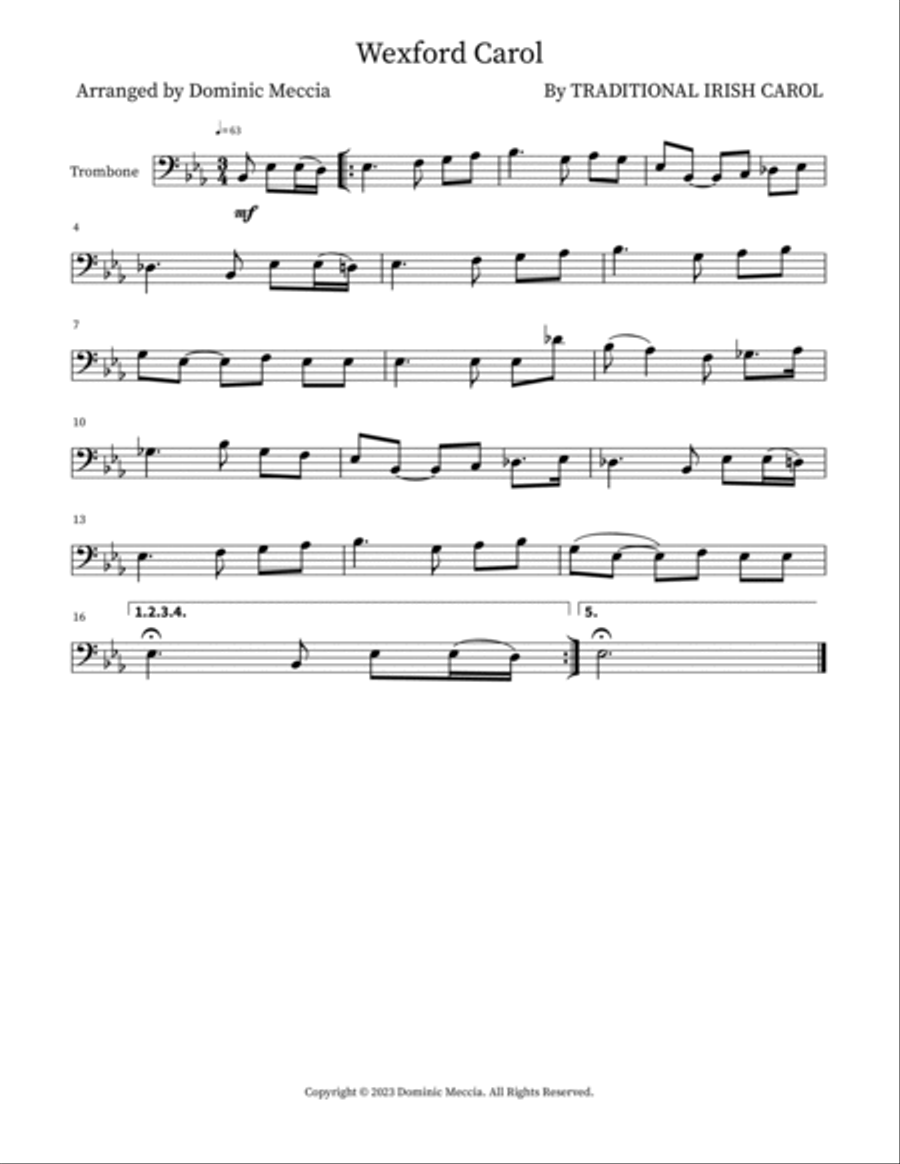 Wexford Carol Brass Duet scores gallery preview page 2