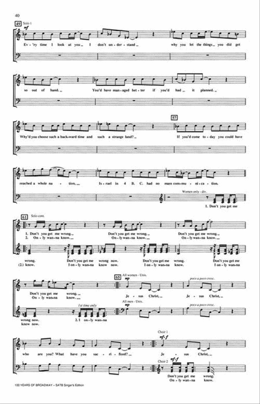 100 Years of Broadway (Medley) 4-Part scores gallery preview page 7