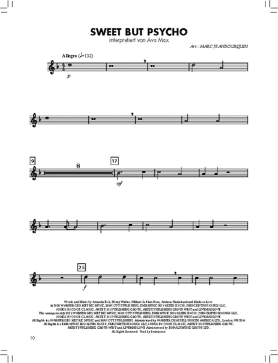 BläserKlasse Chart-Hits - Tenorsaxophon in B Concert Band scores gallery preview page 3