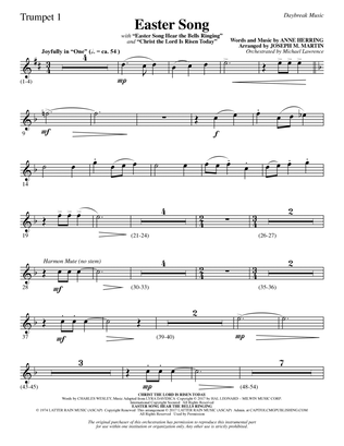 Easter Song (with Christ The Lord Is Risen Today) - Bb Trumpet 1