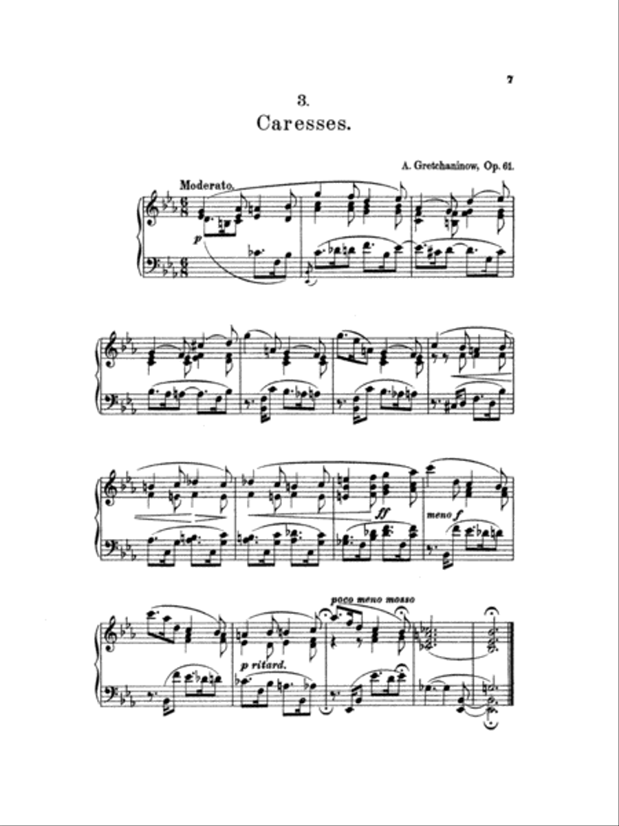 Gretchaninoff: Eight Pastels, Op. 61 Piano Solo scores gallery preview page 1