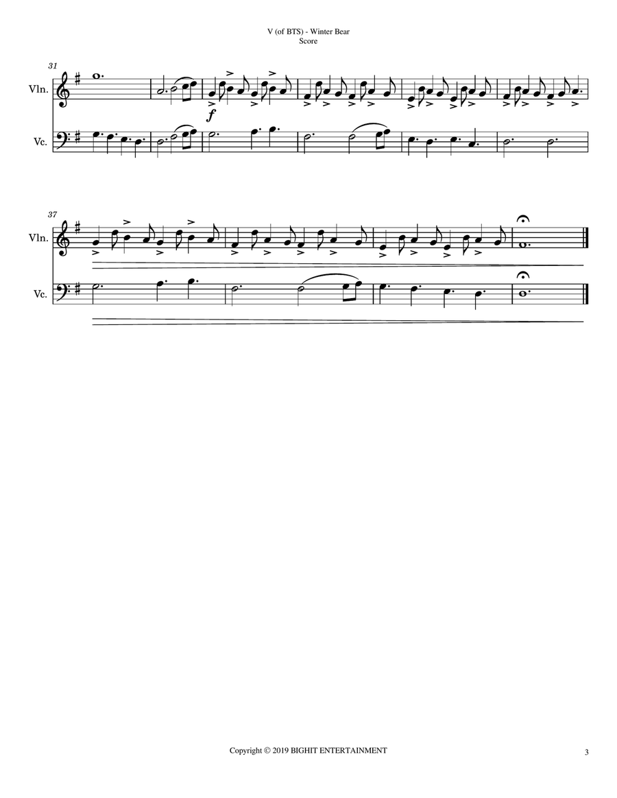 Winter Bear String Duet scores gallery preview page 3
