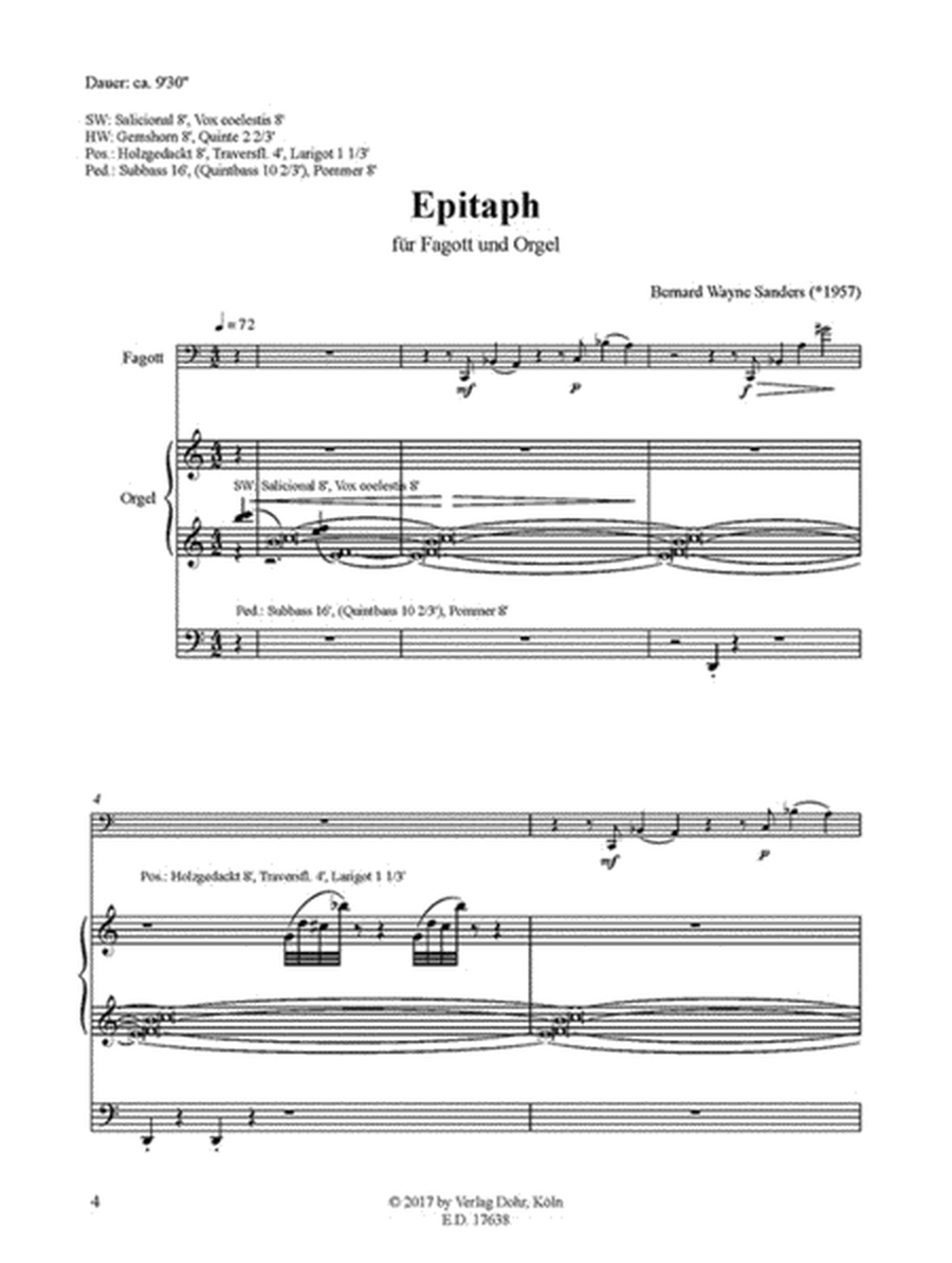 Epitaph für Fagott und Orgel (2008)