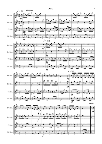 GIULIANI, M. La Tersicore del Nord (Northern Dances), Op. 147, for Recorder Quartet image number null