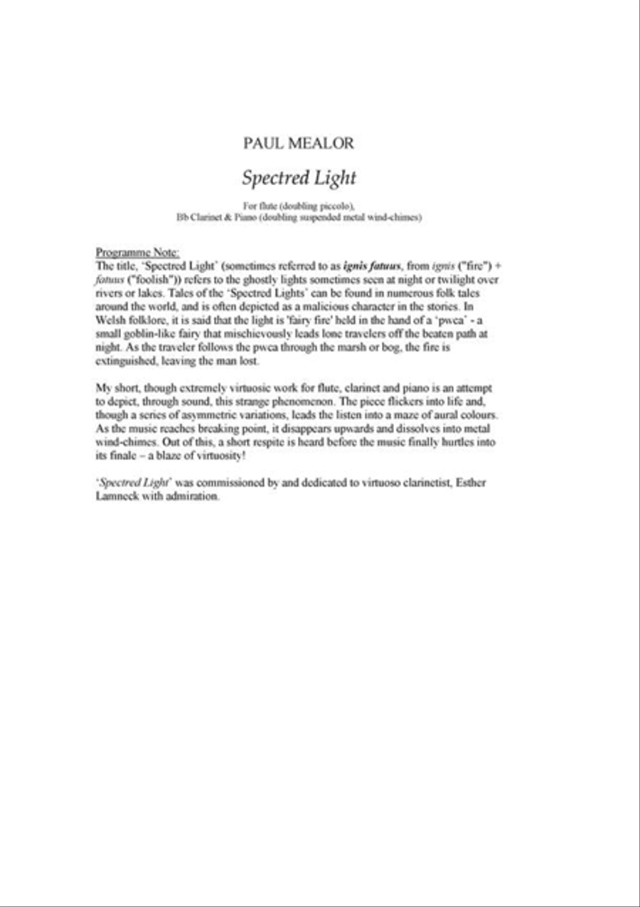 Spectred Light Clarinet scores gallery preview page 2