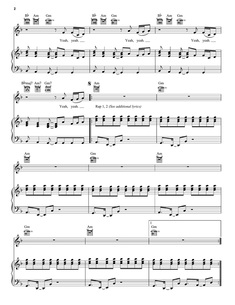 Doo Wop (That Thing) Piano, Vocal, Guitar scores gallery preview page 2