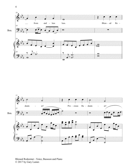 BLESSED REDEEMER(Voice, Bassoon & Piano with Score/Parts) image number null