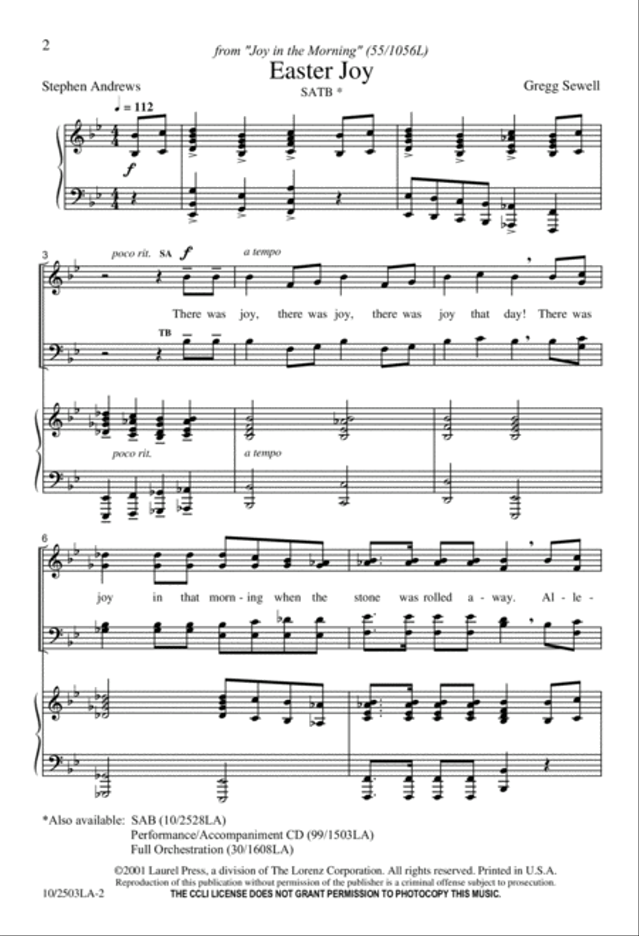 Easter Joy 4-Part scores gallery preview page 2
