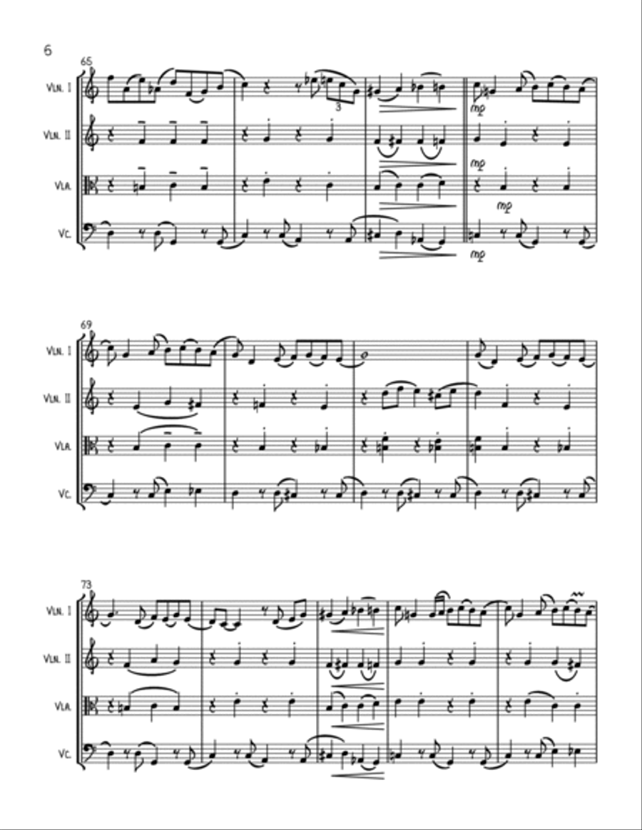 A Kiss To Build A Dream On String Quartet scores gallery preview page 6