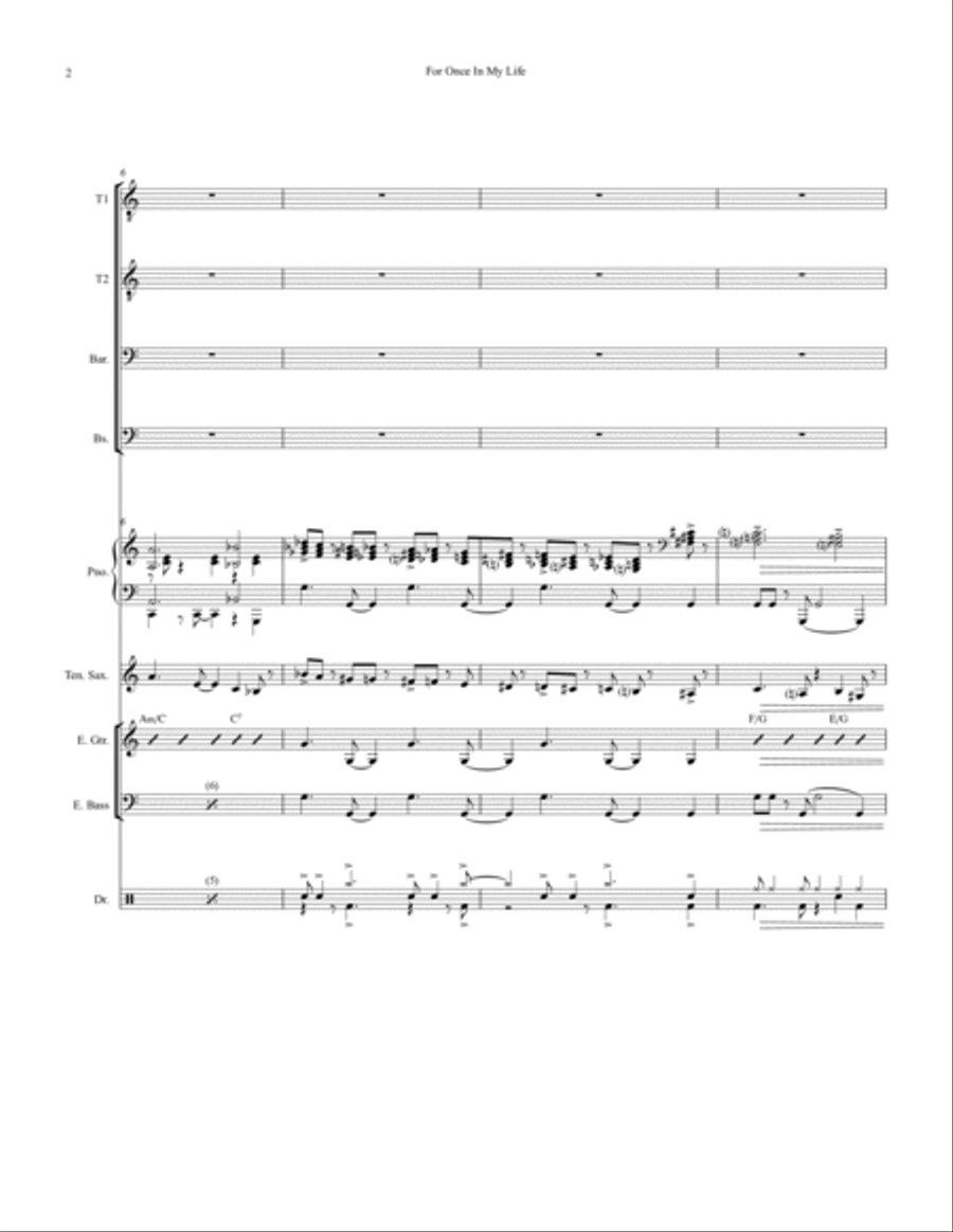For Once In My Life Small Ensemble scores gallery preview page 2