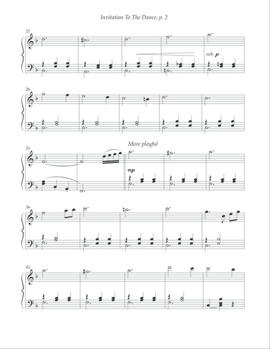 Invitation To The Dance - EASY! Piano Solo scores gallery preview page 2