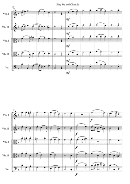 Sing we and chant it (with variations) for string quintet (2 violins, 2 violas and 1 cello) image number null