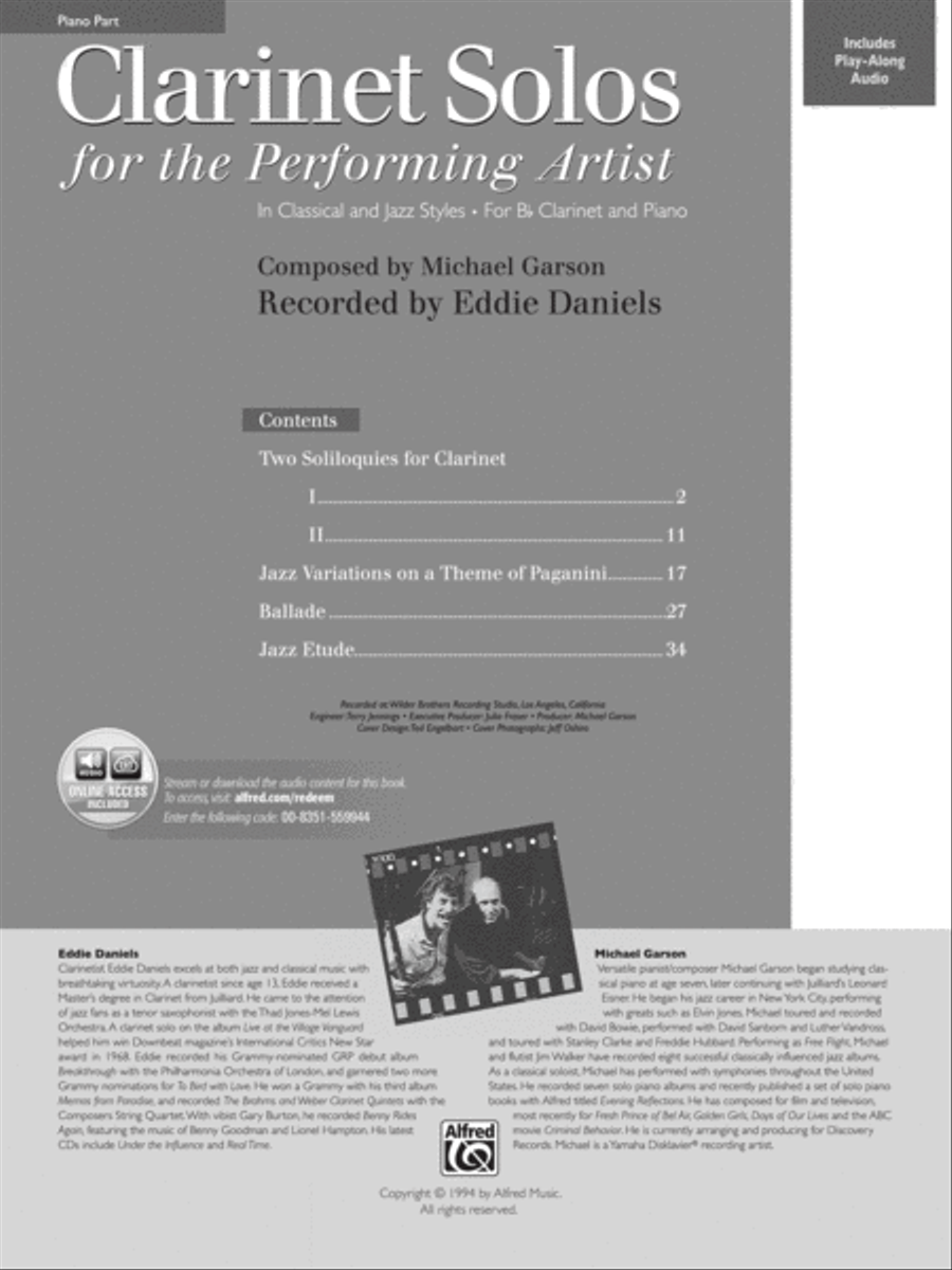 Clarinet Solos for the Performing Artist Clarinet Solo scores gallery preview page 2