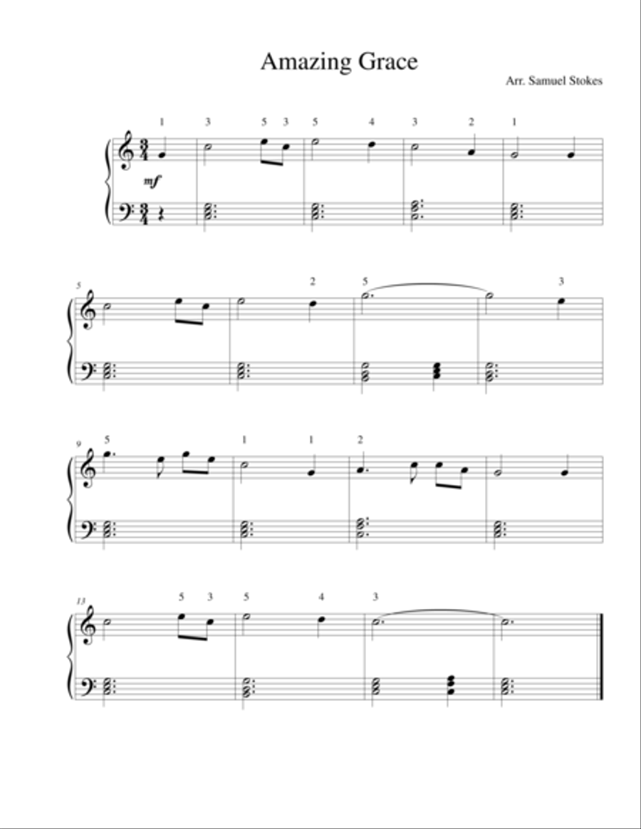 Amazing Grace - easy piano by John Newton Easy Piano - Digital Sheet Music