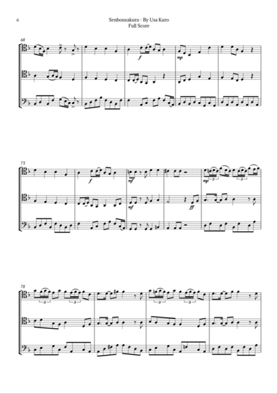 Senbonzakura String Trio scores gallery preview page 6
