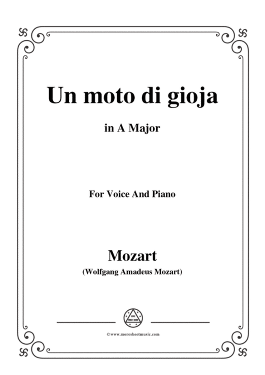 Mozart-Un moto di gioja,in A Major,for Voice and Piano image number null