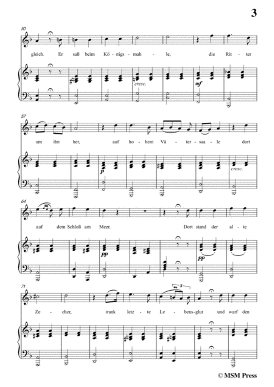 Schubert-Der König in Thule,in d minor,Op.5 No.5,for Voice&Piano Voice scores gallery preview page 5