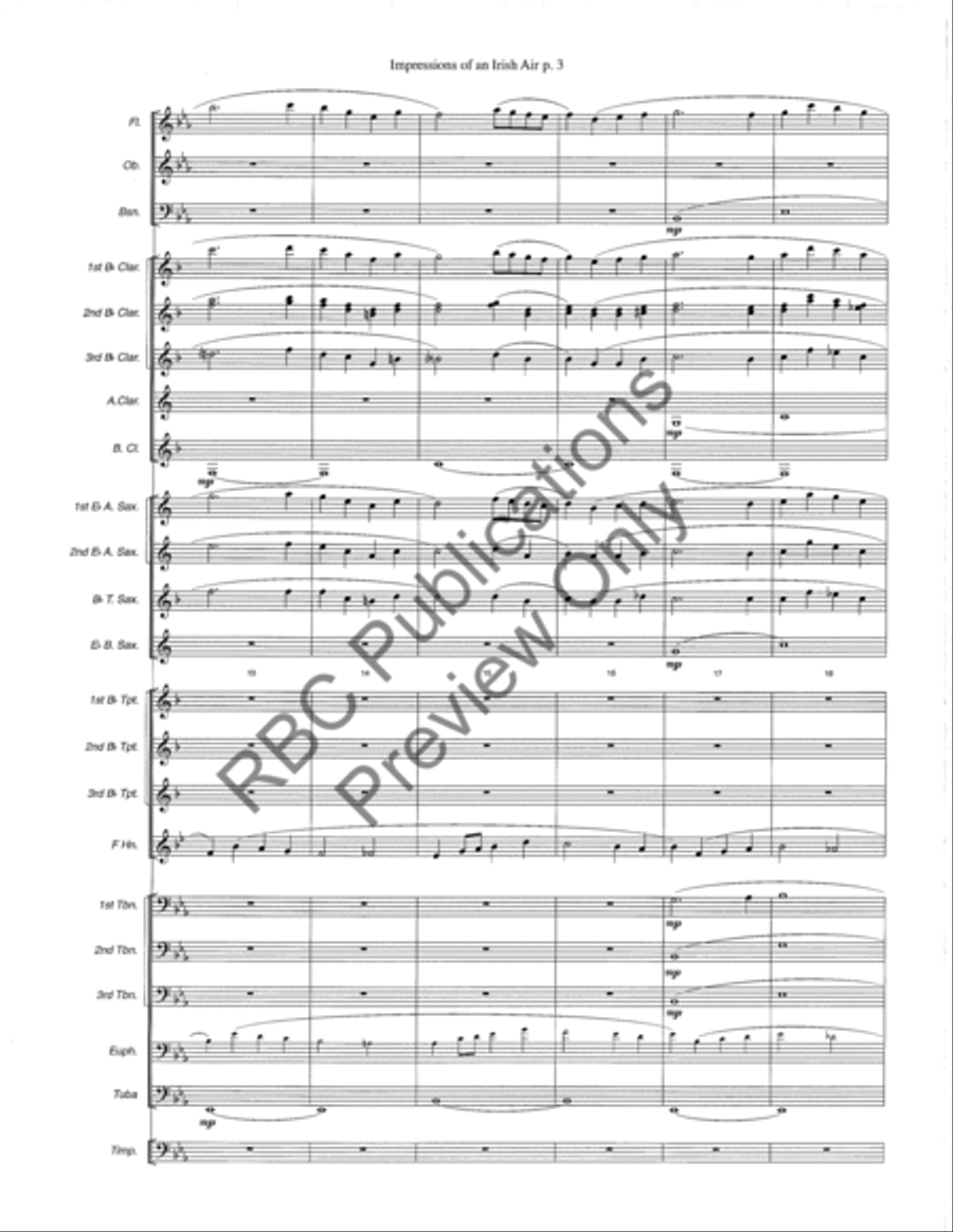 Impressions Of An Irish Air Concert Band scores gallery preview page 6