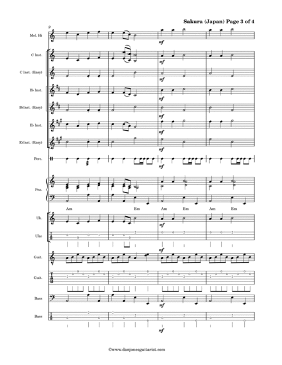 Sakura (Cherry Blossom) Large Ensemble scores gallery preview page 4