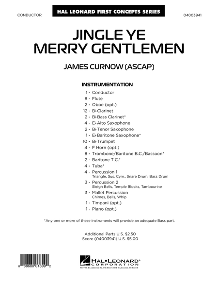 Jingle Ye Merry Gentlemen - Conductor Score (Full Score)