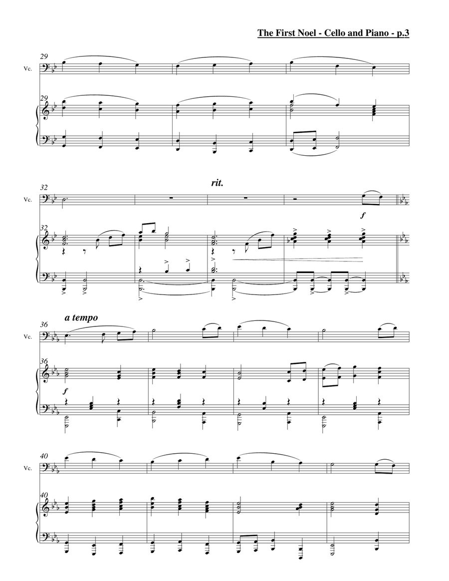 The First Noel (Solo Cello & Piano) The First Noel (Solo Cello & Piano) Piano scores gallery preview page 4