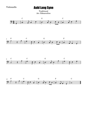 Auld Lang Syne CELLO sheet music.