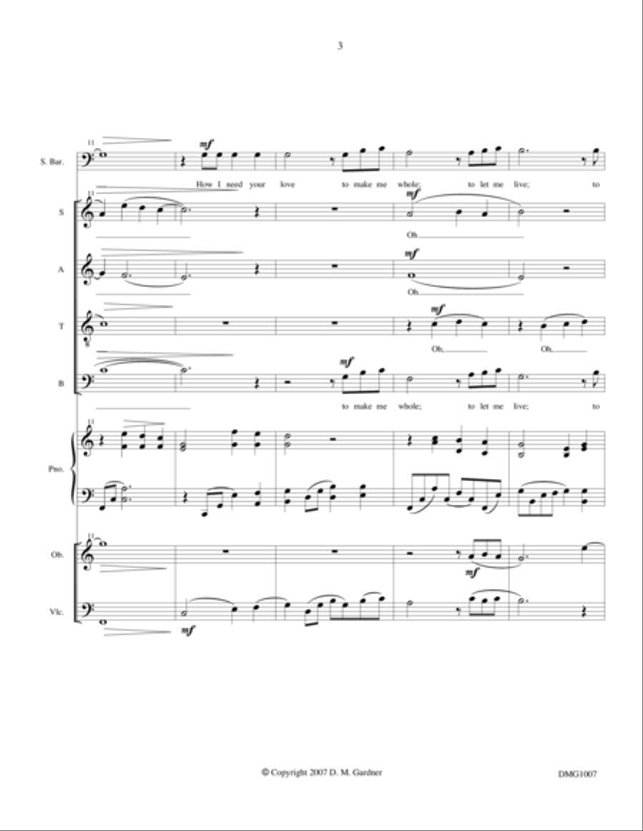 Laura, How I Love You (SATB, Bar Solo, Piano, Oboe, Cello) 4-Part scores gallery preview page 6