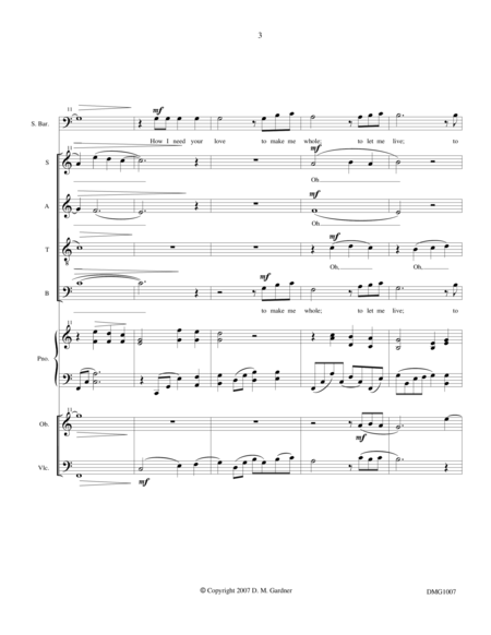 Laura, How I Love You (SATB, Bar Solo, Piano, Oboe, Cello)