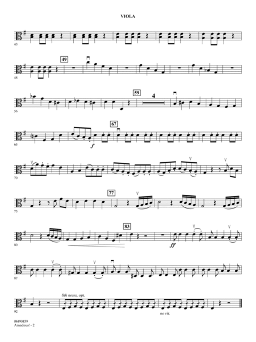 Amadeus! (arr. Jamin Hoffmann) - Viola String Orchestra scores gallery preview page 2