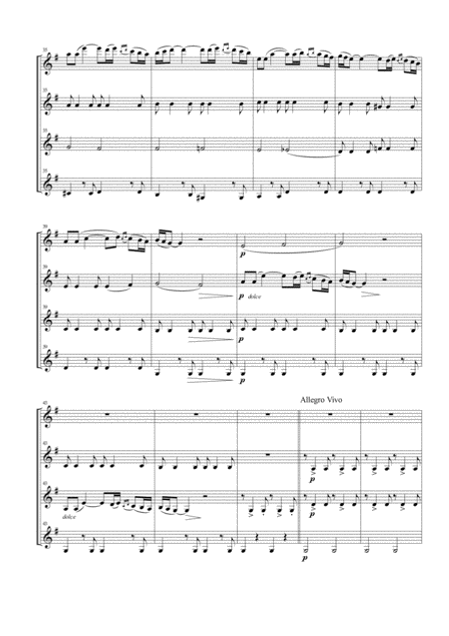 Polovtsian Dances for Clarinet Quartet Clarinet Quartet scores gallery preview page 4