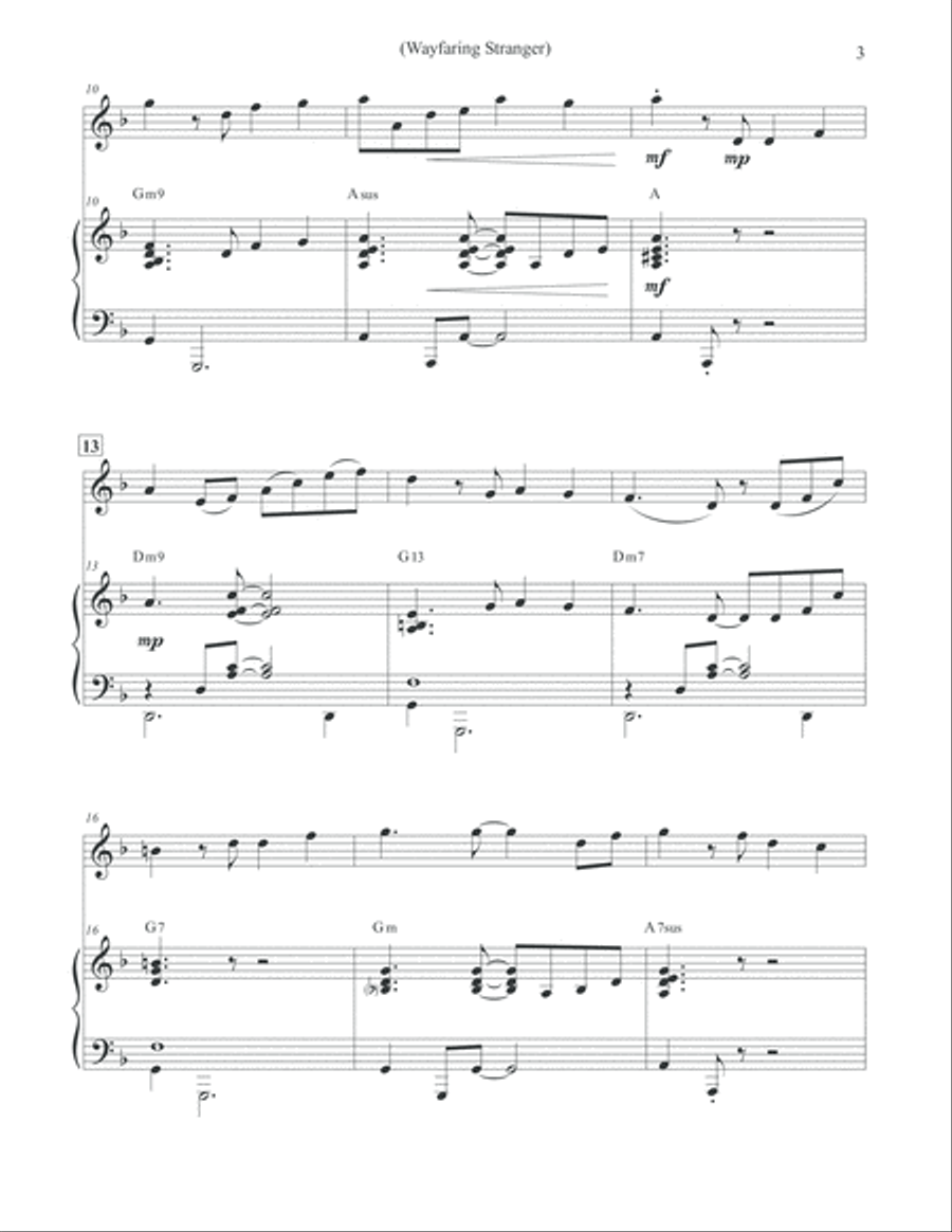 Wayfaring Stranger - Slow Jazz Violin & Piano Violin Solo scores gallery preview page 3