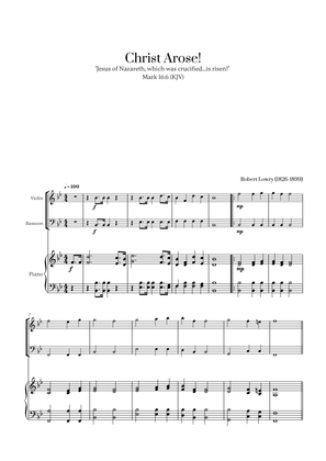 Robert Lowry - Christ Arose for Violin, Bassoon and Piano