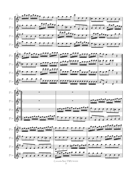 Concerto No2 TWV 40:202 for Flute Quartet image number null