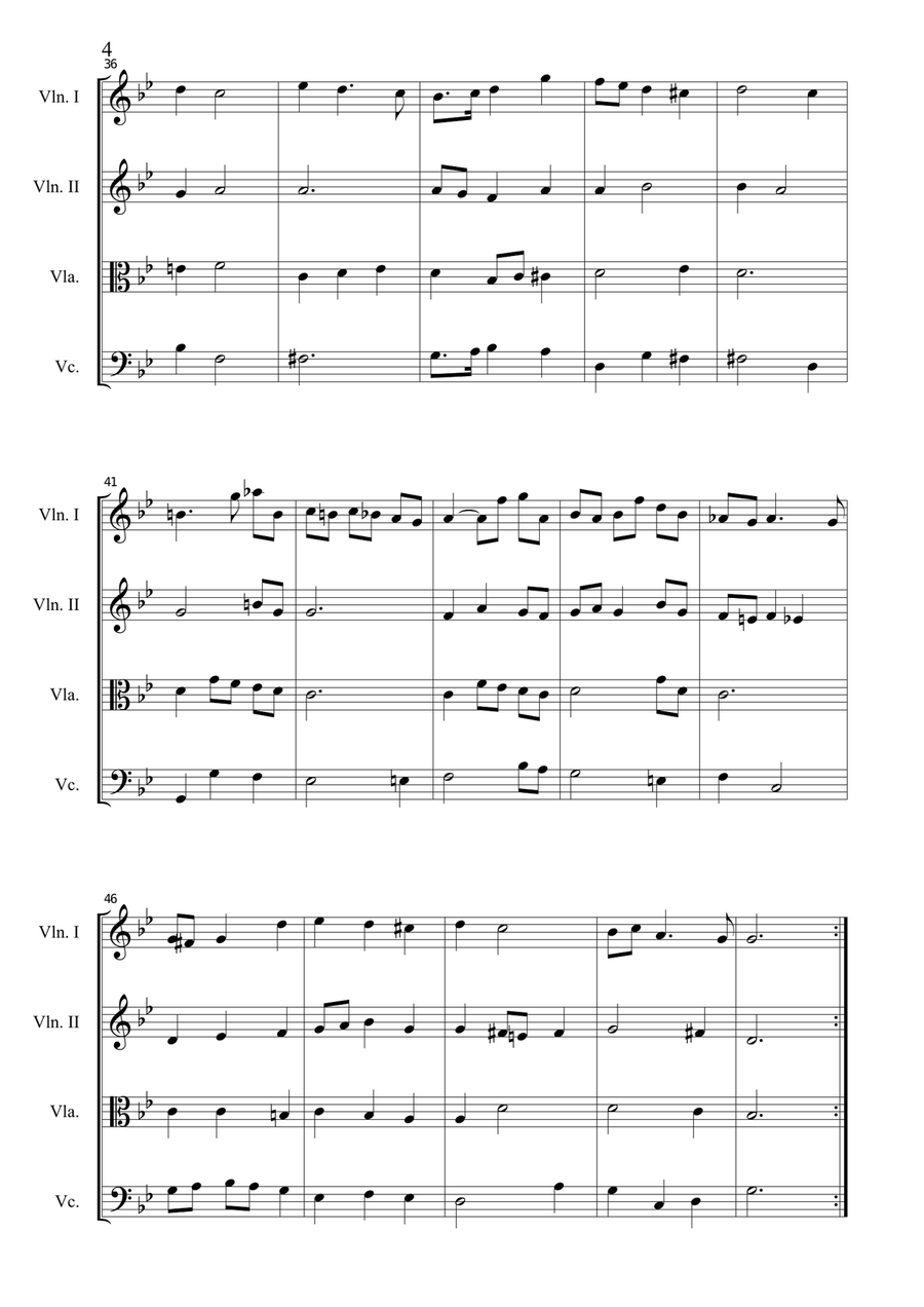 SARABANDA III - G. Tartini - Arr. for String Quartet - Set of Parts String Quartet scores gallery preview page 4