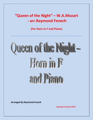 Book cover for Queen of the Night - From the Magic Flute - Horn in F and Piano