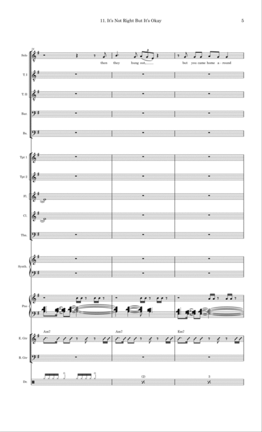 It's Not Right But It's Okay Large Ensemble scores gallery preview page 5