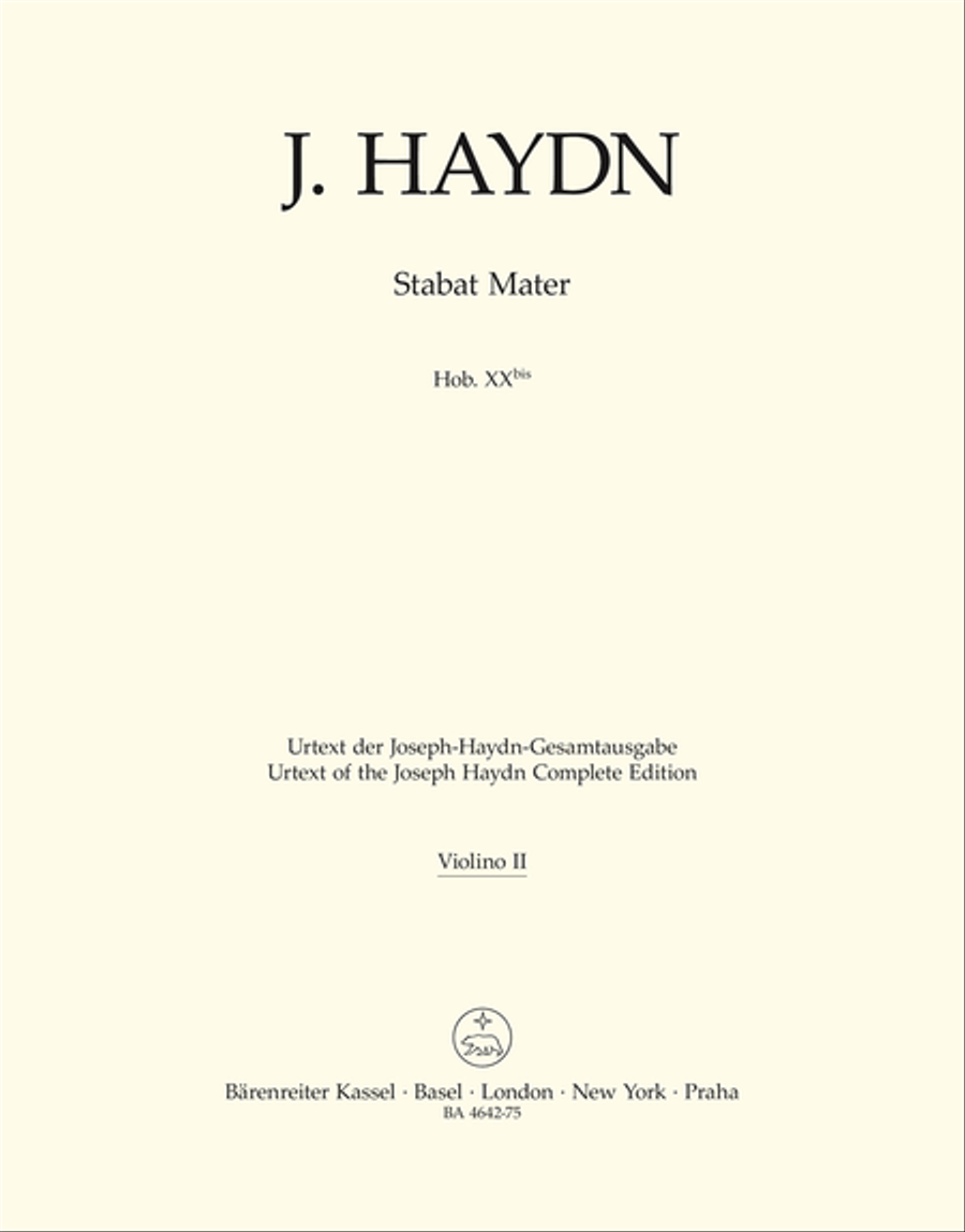 Stabat Mater Hob. XX bis Violin scores gallery preview page 1