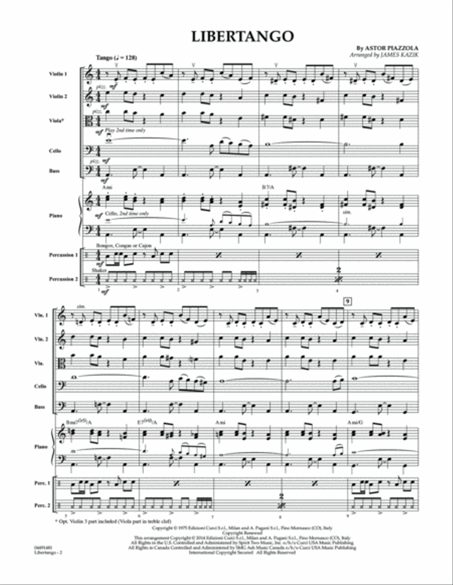Libertango - Conductor Score (Full Score) String Orchestra scores gallery preview page 2
