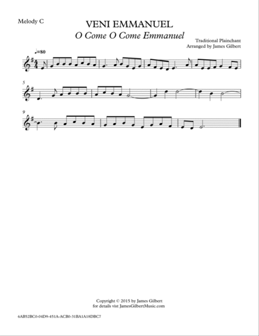 VENI EMMANUEL (O Come, O Come, Emmanuel) Small Ensemble scores gallery preview page 6
