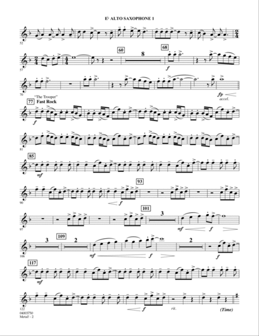 Metal! - Eb Alto Saxophone 1 Concert Band scores gallery preview page 2