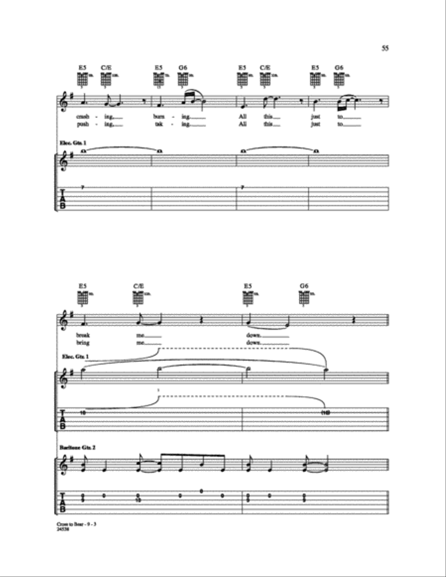Cross to Bear Electric Guitar scores gallery preview page 3