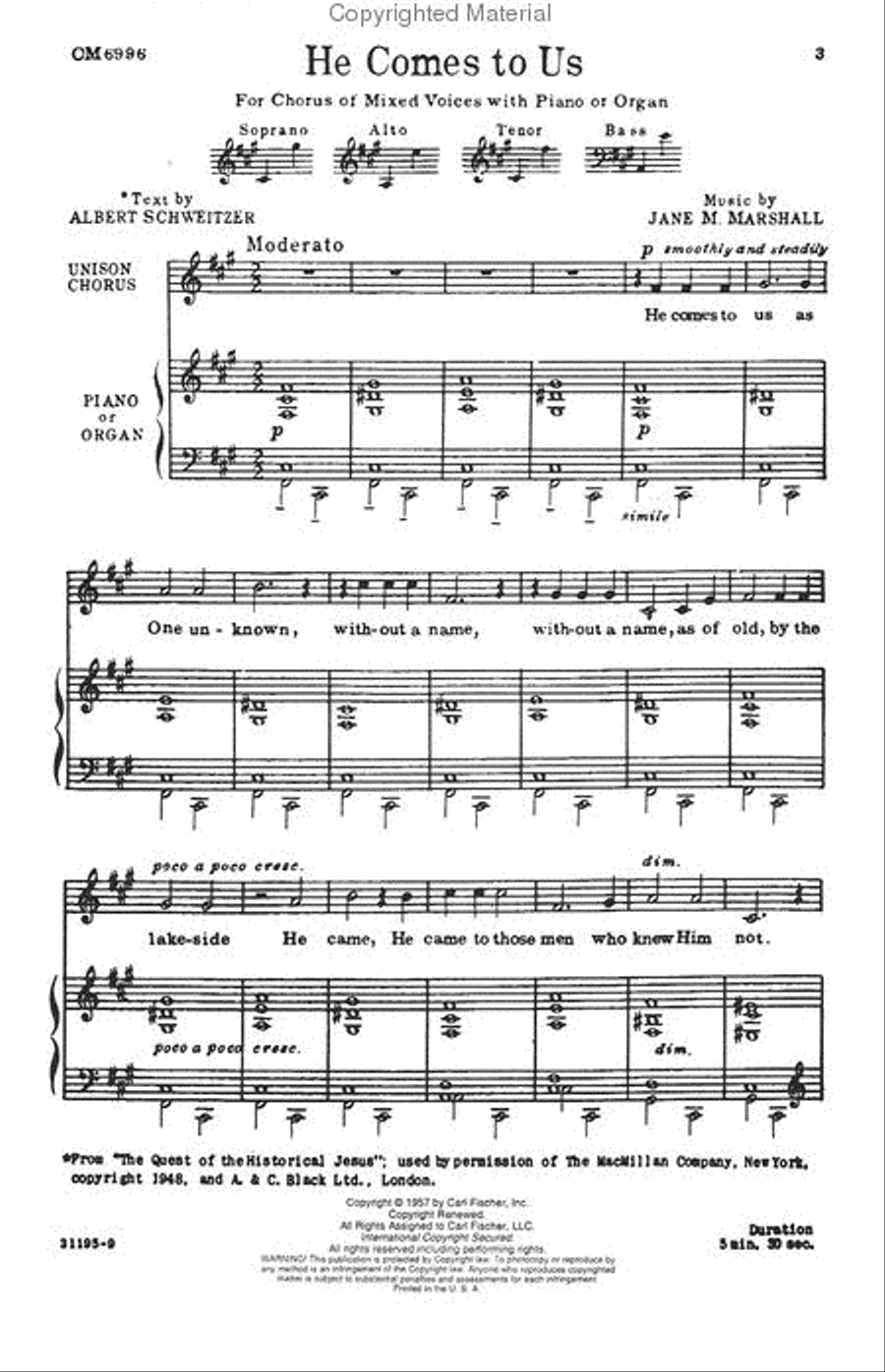He Comes to Us 4-Part scores gallery preview page 2