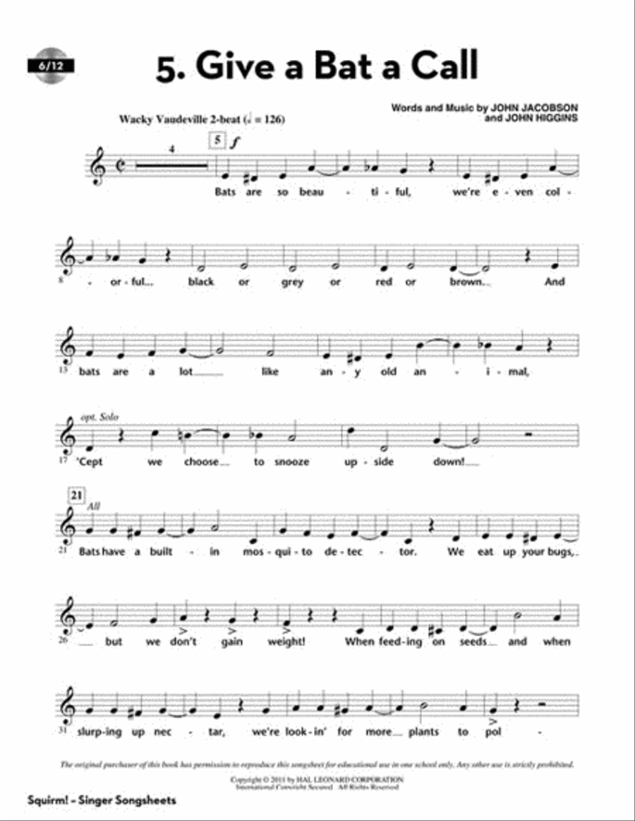 Squirm! Choir scores gallery preview page 6