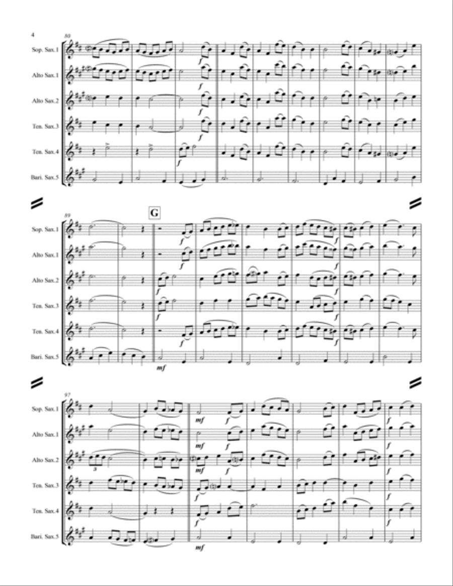 Silver Bells Saxophone Quintet scores gallery preview page 5