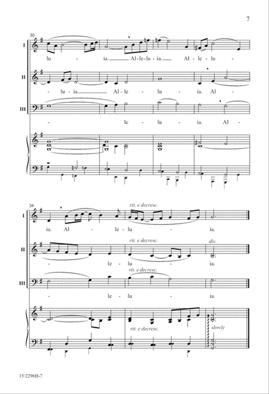 A Gentle Alleluia 3-Part scores gallery preview page 7