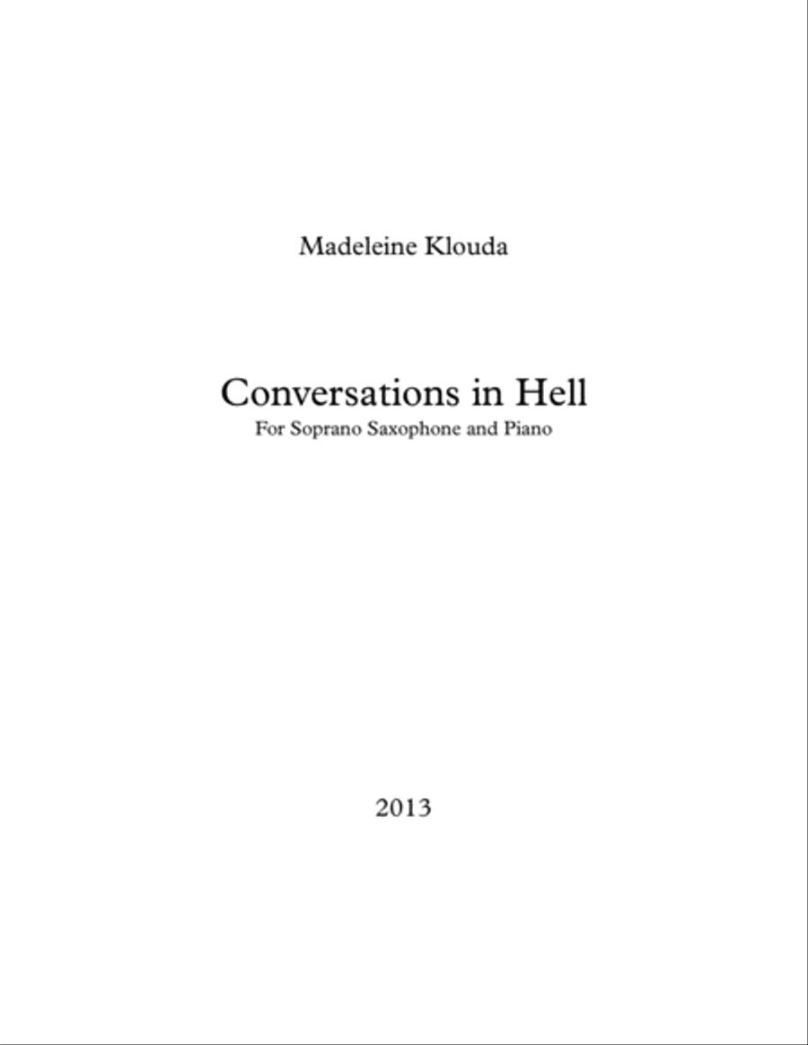 Conversations in Hell for Soprano Saxophone and Piano Soprano Saxophone scores gallery preview page 1