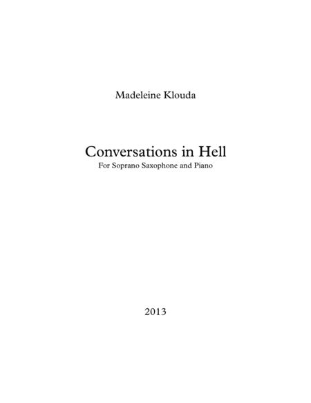Conversations in Hell for Soprano Saxophone and Piano