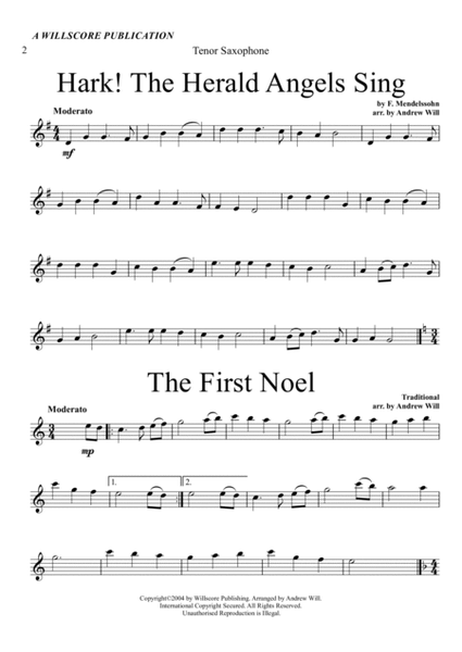 Christmas Carol Selections - Tenor Saxophone image number null