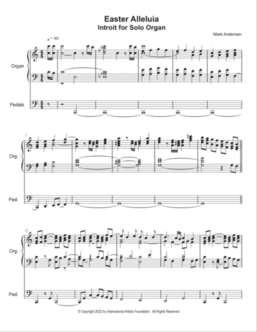 Easter Alleluia Introit for Solo Organ Easter Alleluia Introit for Solo Organ Organ Solo scores gallery preview page 2
