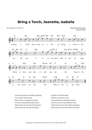 Bring a Torch, Jeanette, Isabella (Key of C Major)